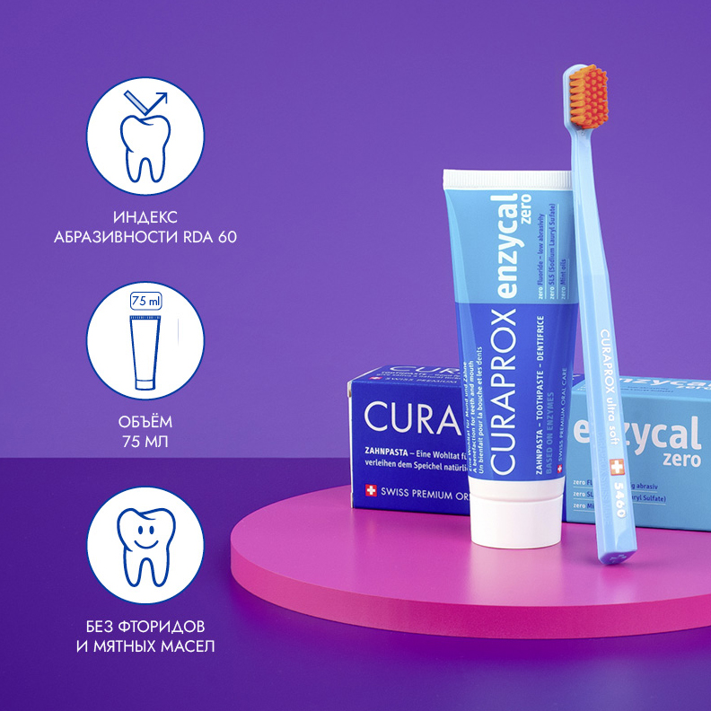 Зубная паста Curaprox Enzycal Zero, 75 мл