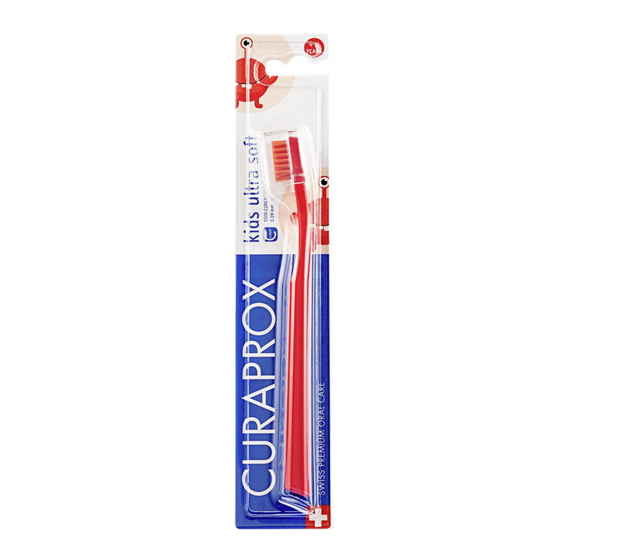 Набор зубных щеток Curaprox Kids 5500 Ultra Soft (2 шт.), (красная и фиолетовая)
