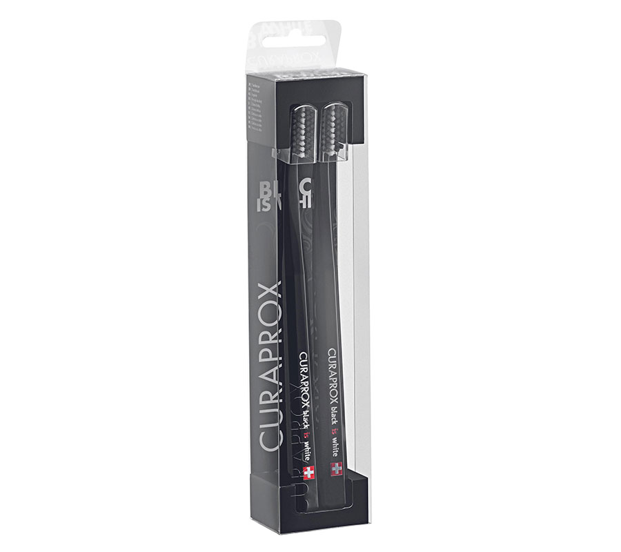 Набор ультрамягких зубных щеток Curaprox Black is White 8760 черная\черная, (2шт.)