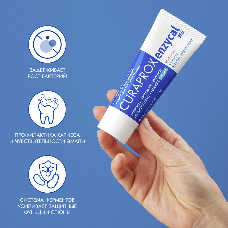 Зубная паста Curaprox Enzycal 950 ppm, 75 мл