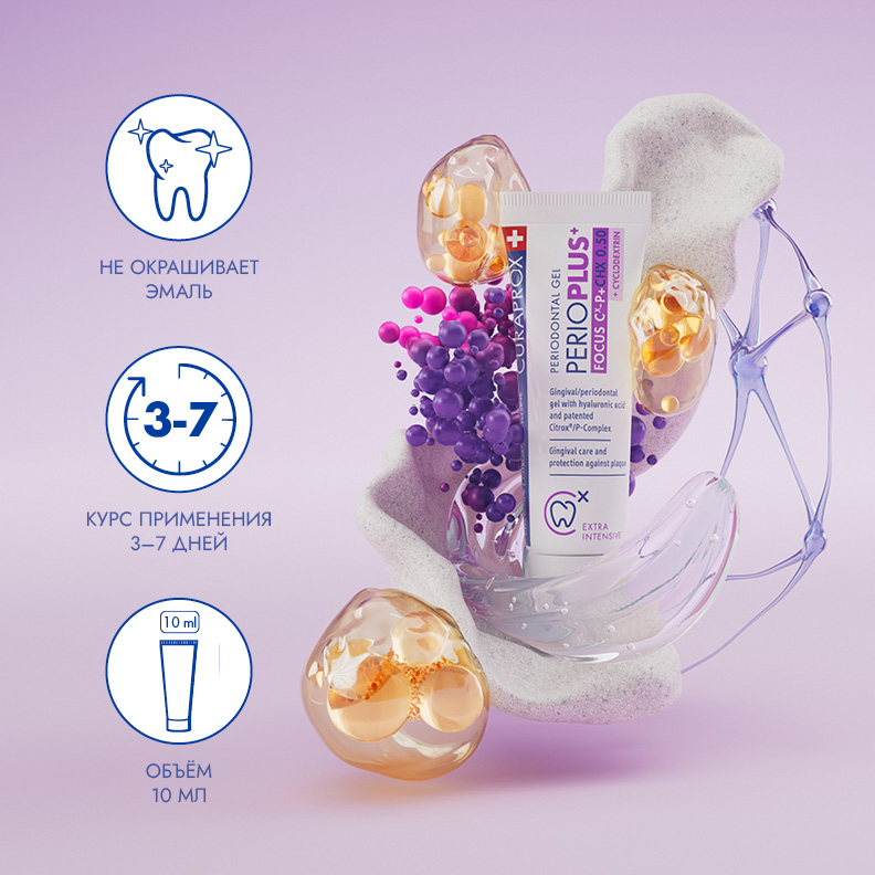 Гель для десен Curaprox Perio Plus Focus, хлоргексидин 0,50%, 10 мл
